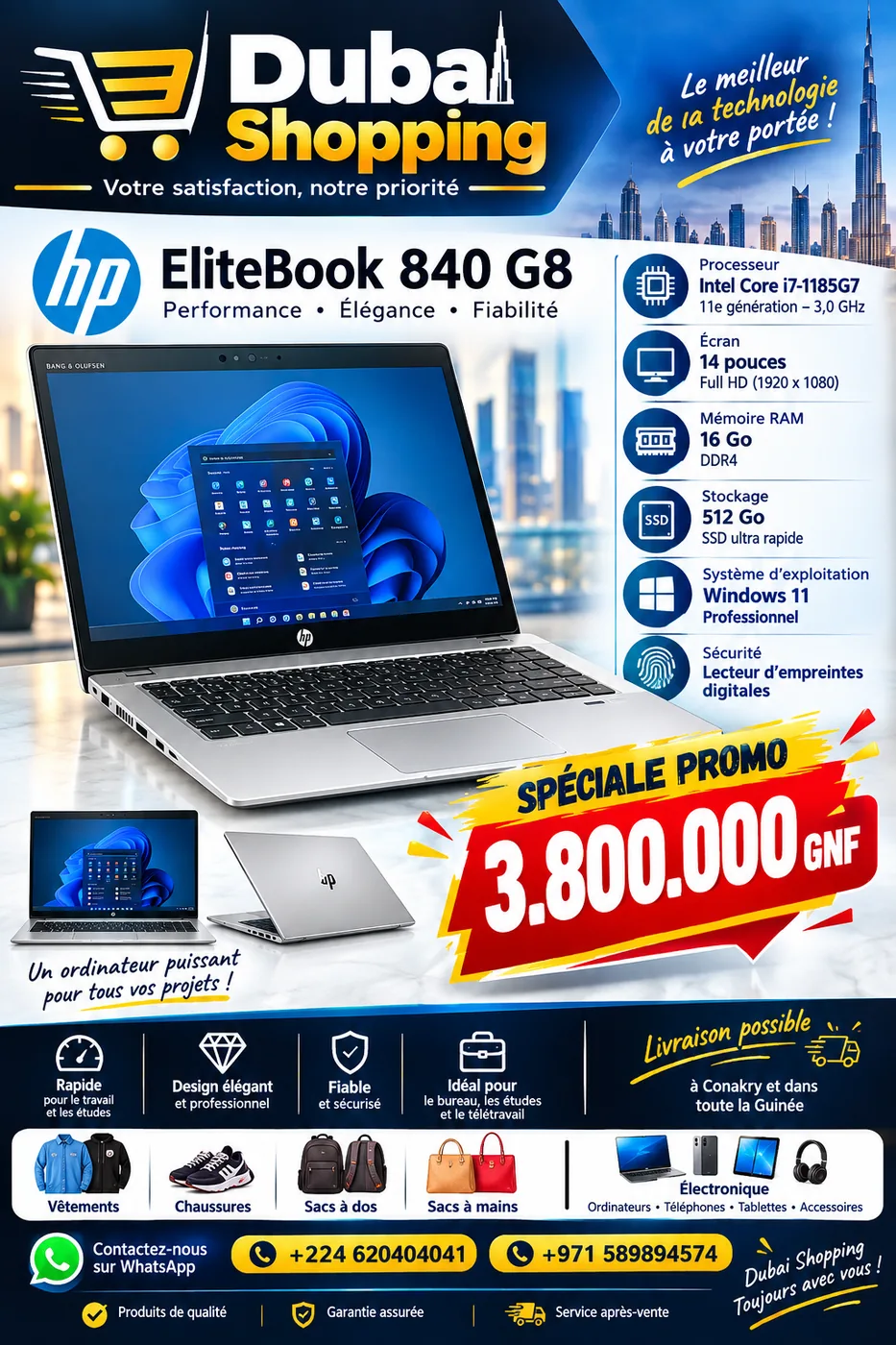 Ordinateur portable HP EliteBook 840 G8 Intel Core i7