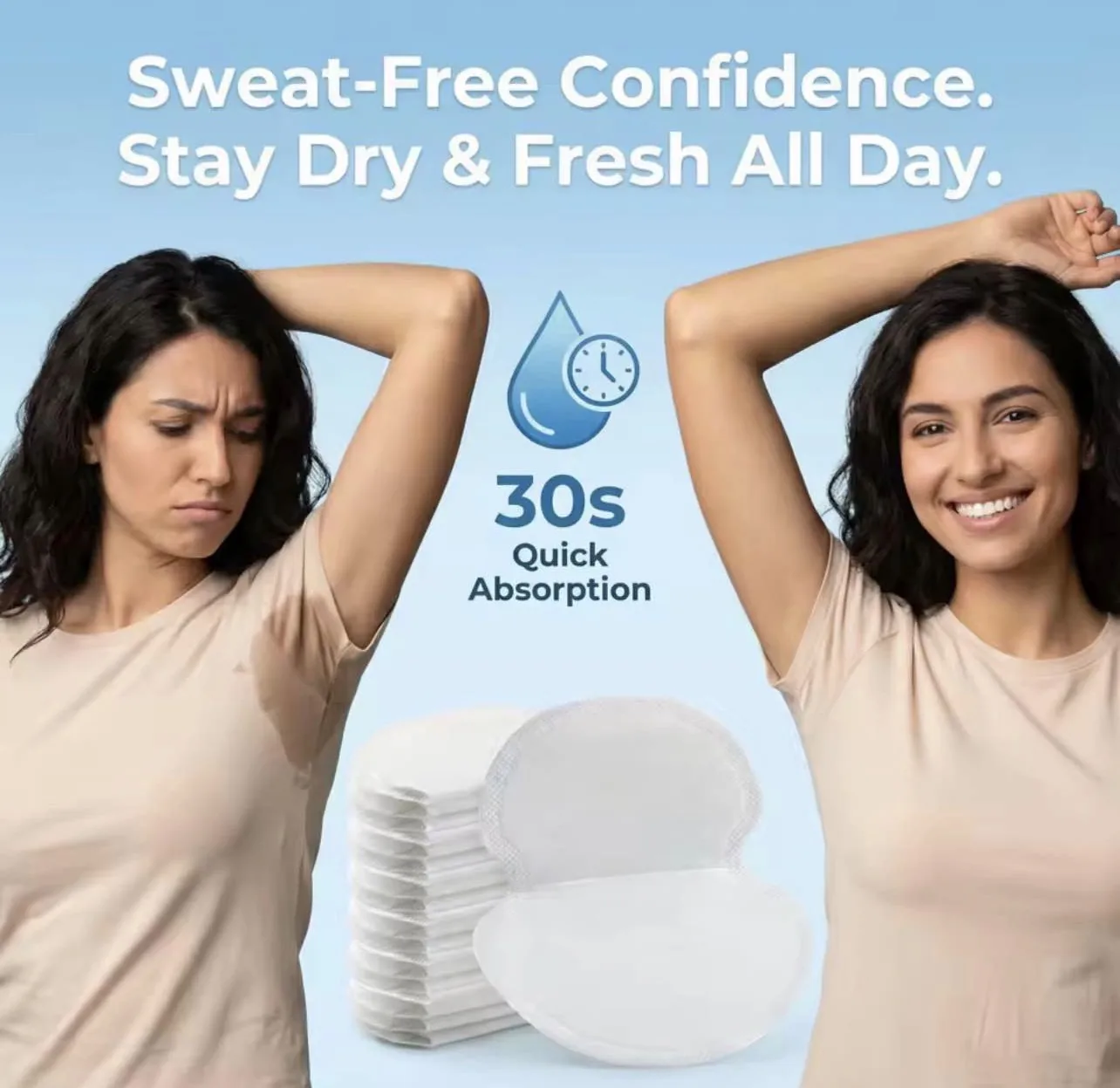 Tampons anti transpirant pour les aisselles
