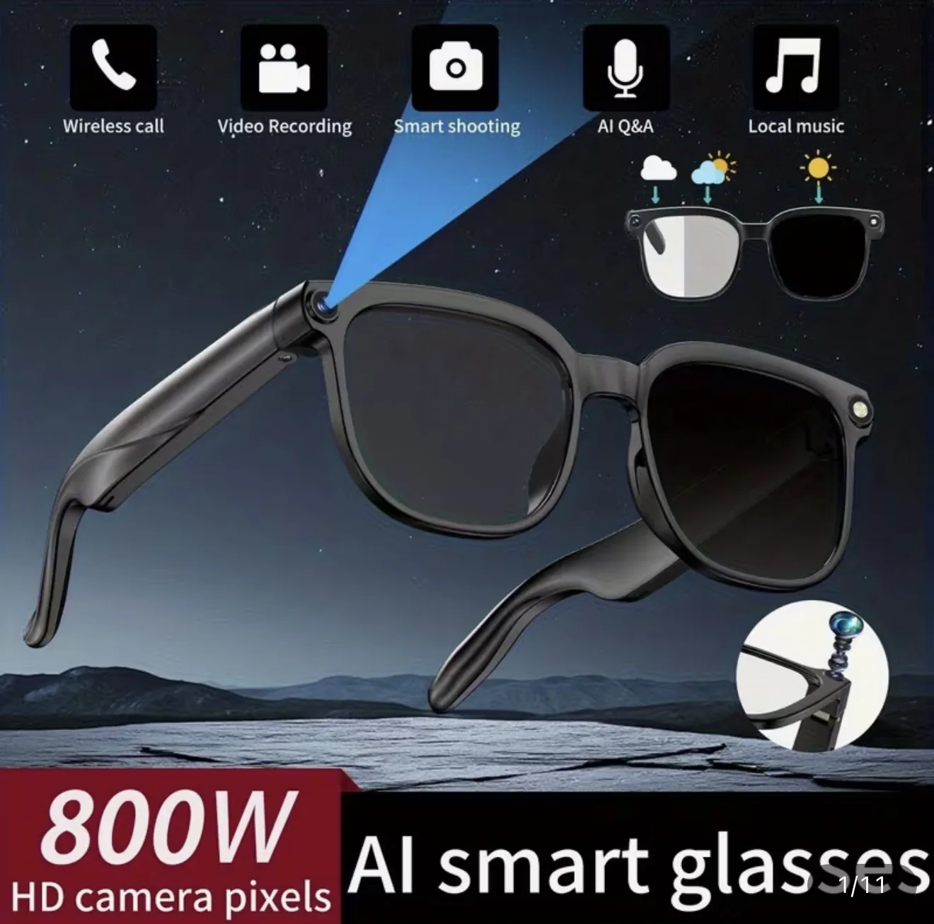Lunettes intelligentes peje ai avec traduction en temps réel