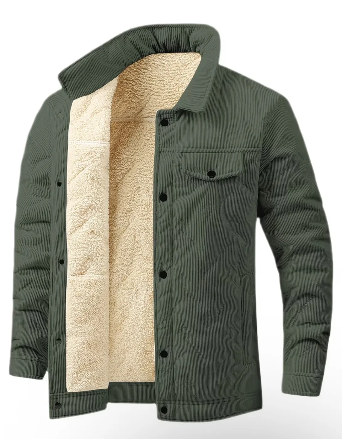 Nouveau manteau d’hiver épais en velours côtelé pour homme