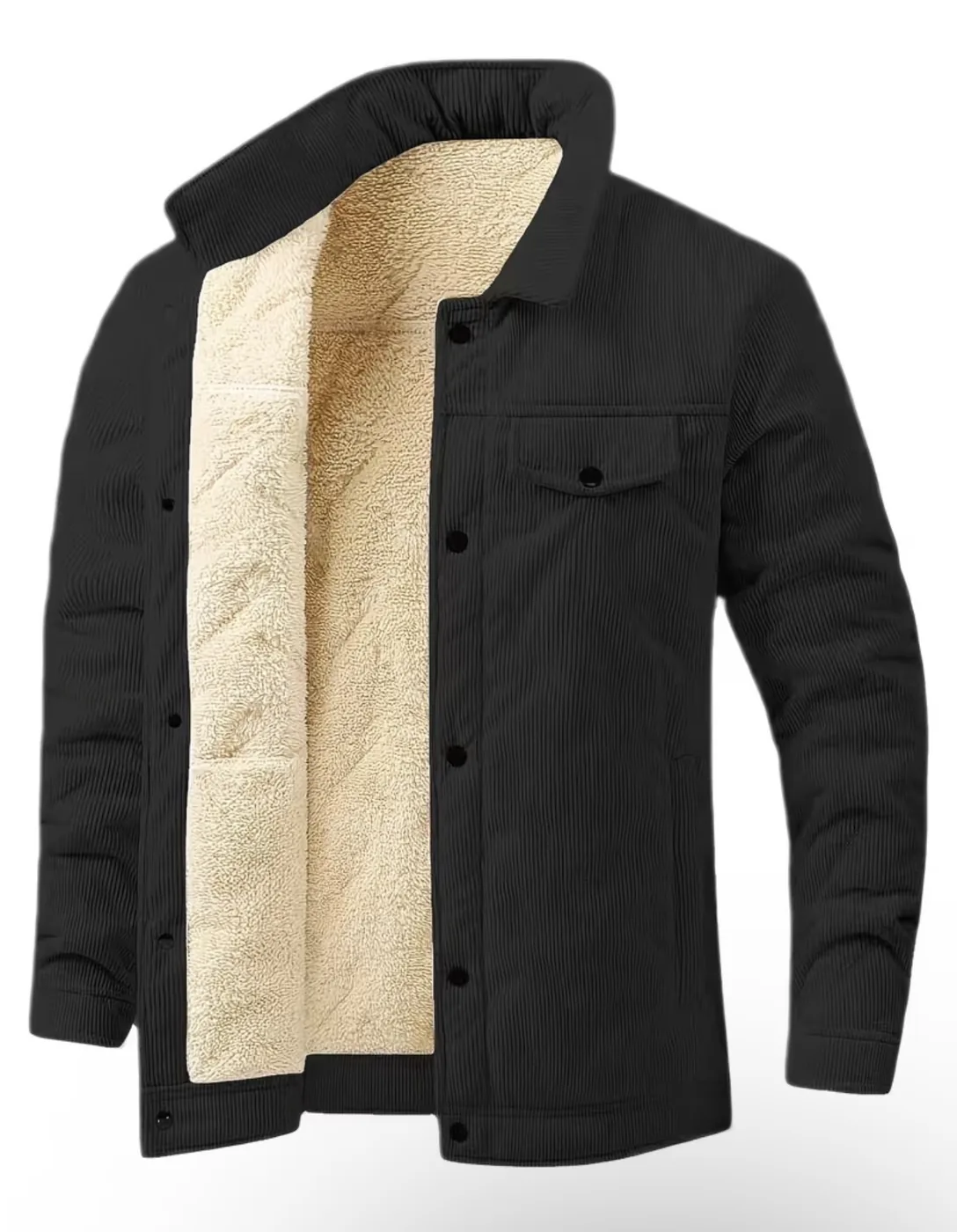 Nouveau manteau d’hiver épais en velours côtelé pour homme