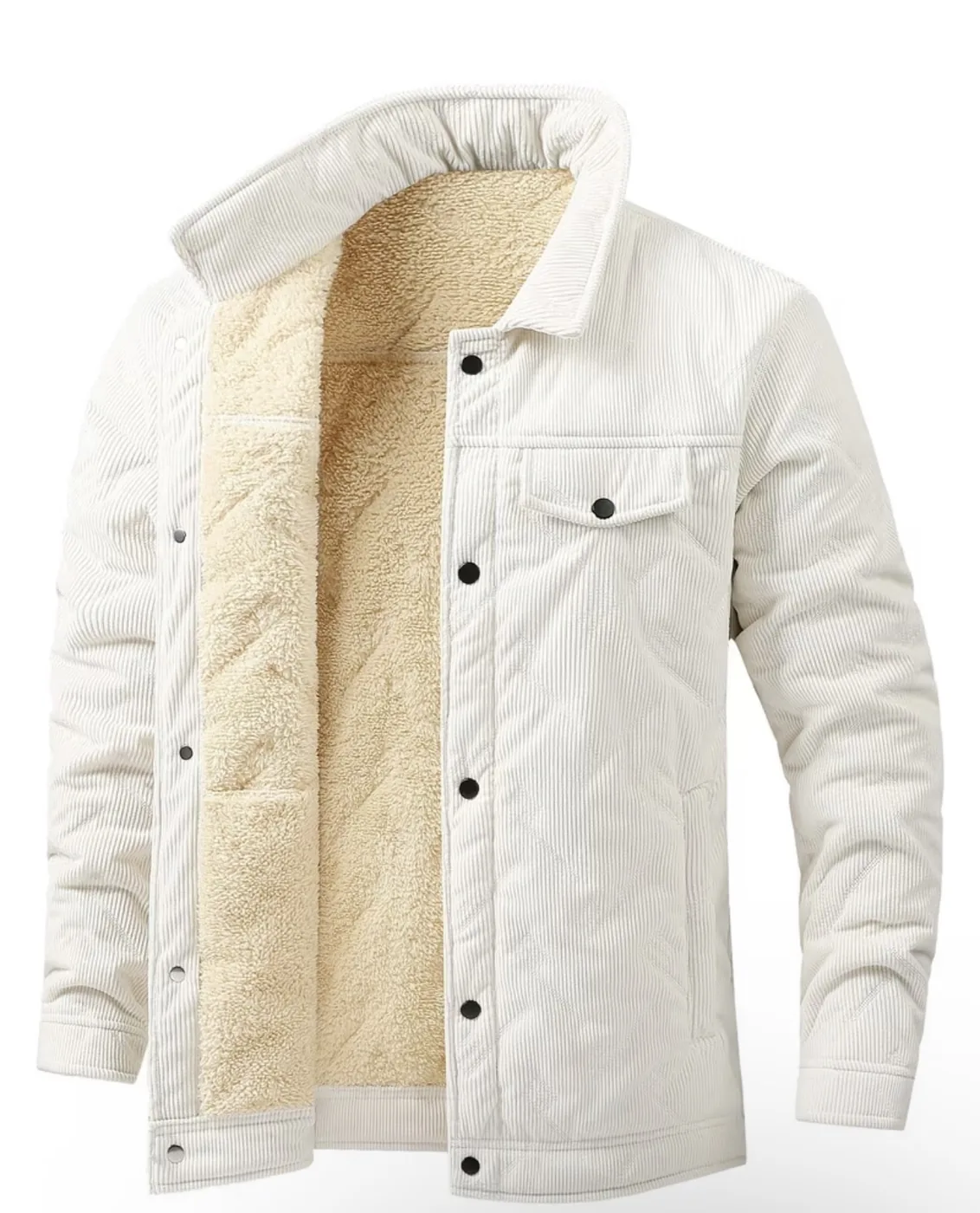 Nouveau manteau d’hiver épais en velours côtelé pour homme