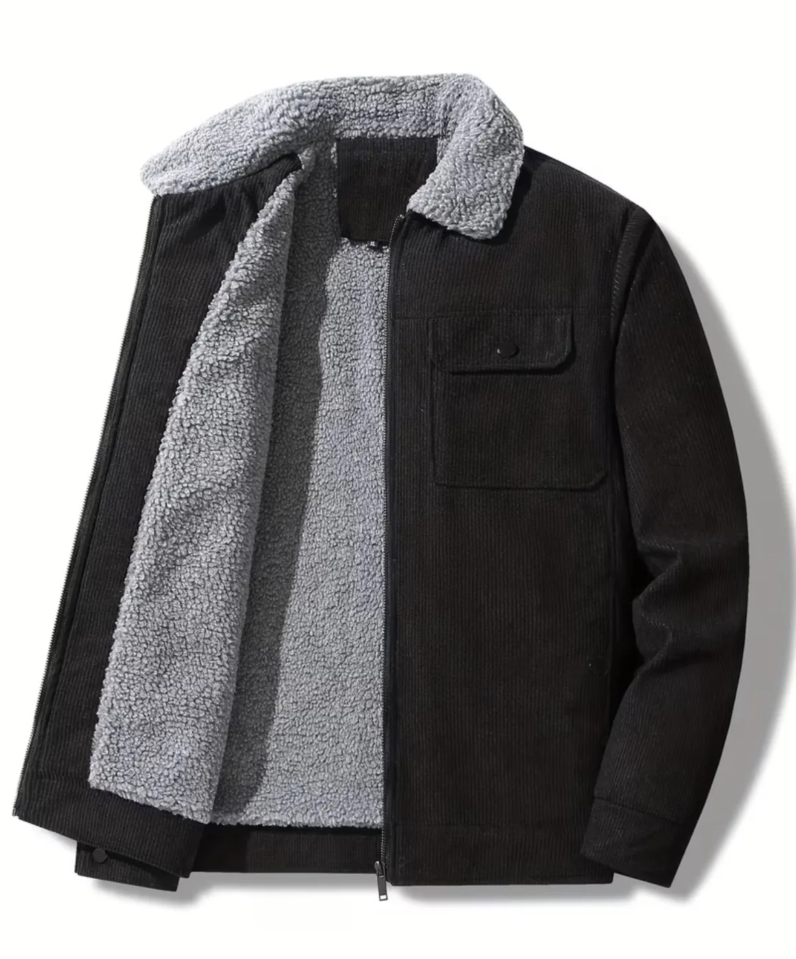 Nouvelle veste en velours polaire épaisse et chaude pour homme