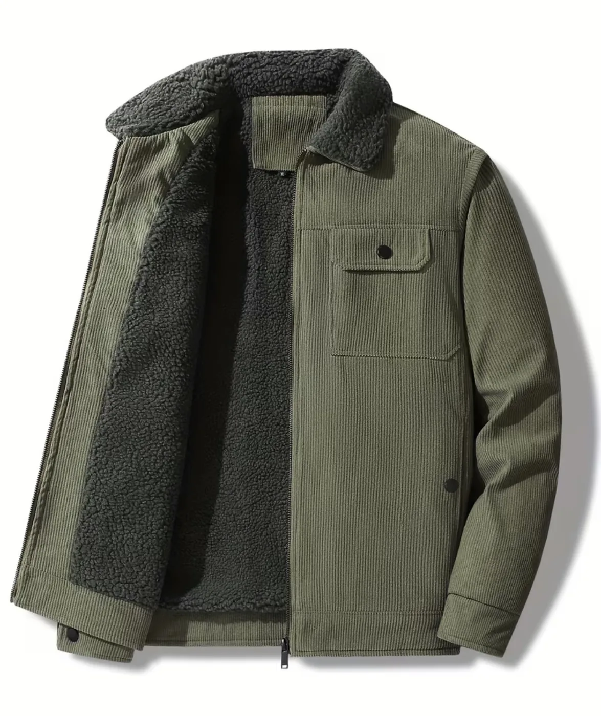 Nouvelle veste en velours polaire épaisse et chaude pour homme