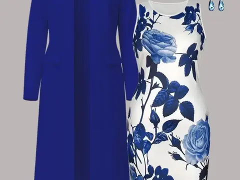 Magnifique ensemble pour femme : blazer long uni, simple et polyvalent