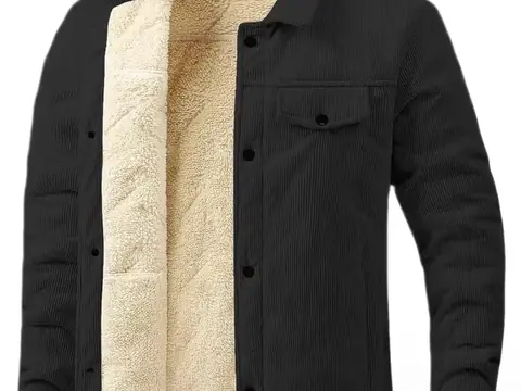 Nouveau manteau d’hiver épais en velours côtelé pour homme